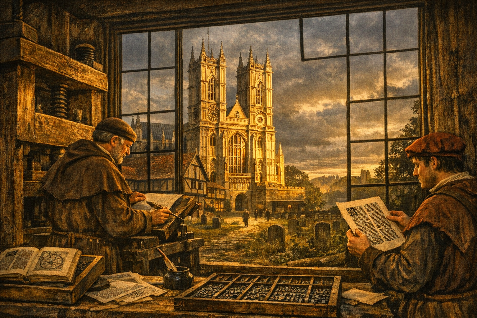 Willaim Caxton's Printing Press on the grounds of Westminster Abbey