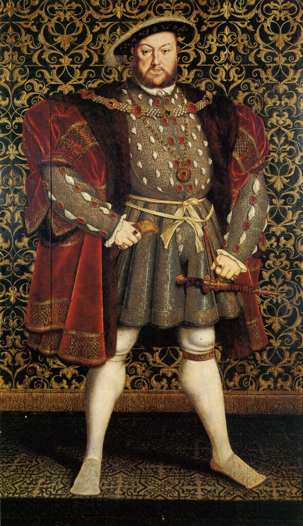 Henry VIII at Whitehall is a blend of non fiction realities of the man, a fictional embellishments to make Henry seem more powerful.