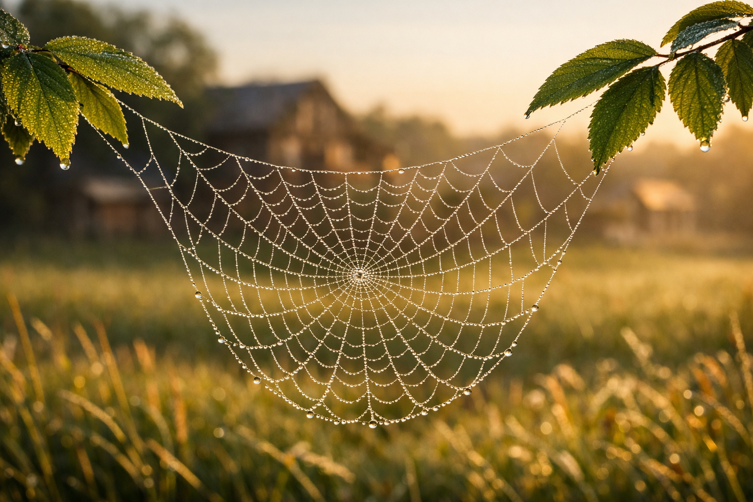 The structure of a cobweb, carefully made