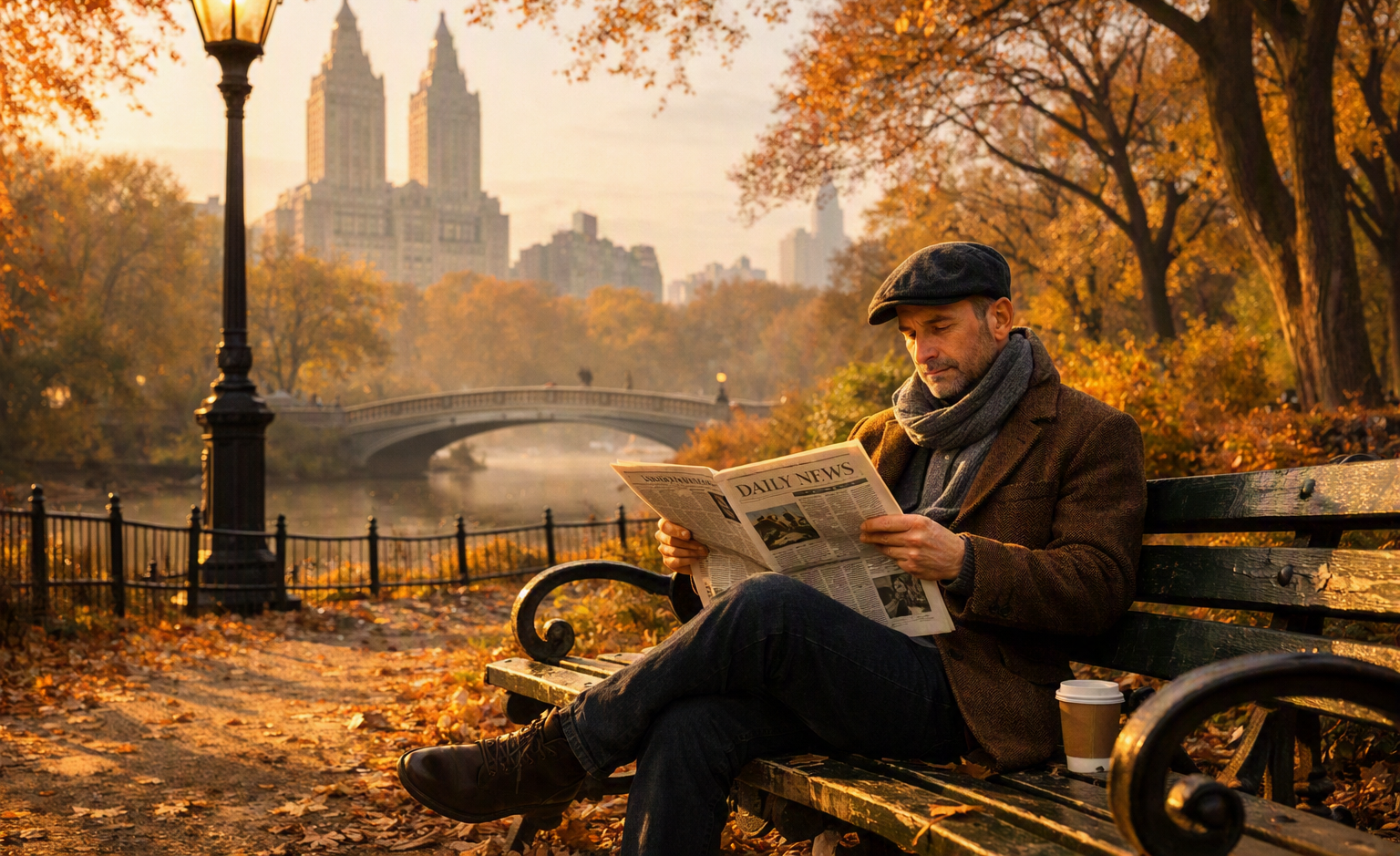 A man reading an informative text